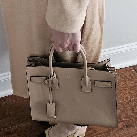 YSL Sac de Jour Baby in Smooth Leather in Pale Pink - Picture 11 of 11